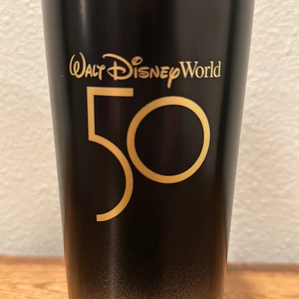Starbucks Walt Disney World 50th Anniversary Black &‎ Gold Tumbler New in Box